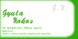 gyula mokos business card